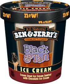 Ben and Jerry Black and Tan ice cream